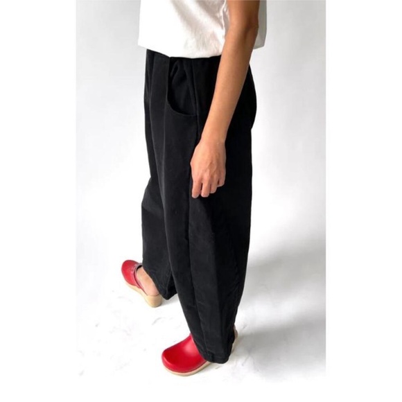 Le Bon Shoppe ARC Pants Barrel Wide Leg 100% cotton pull on Black Canvas Large - Picture 3 of 14